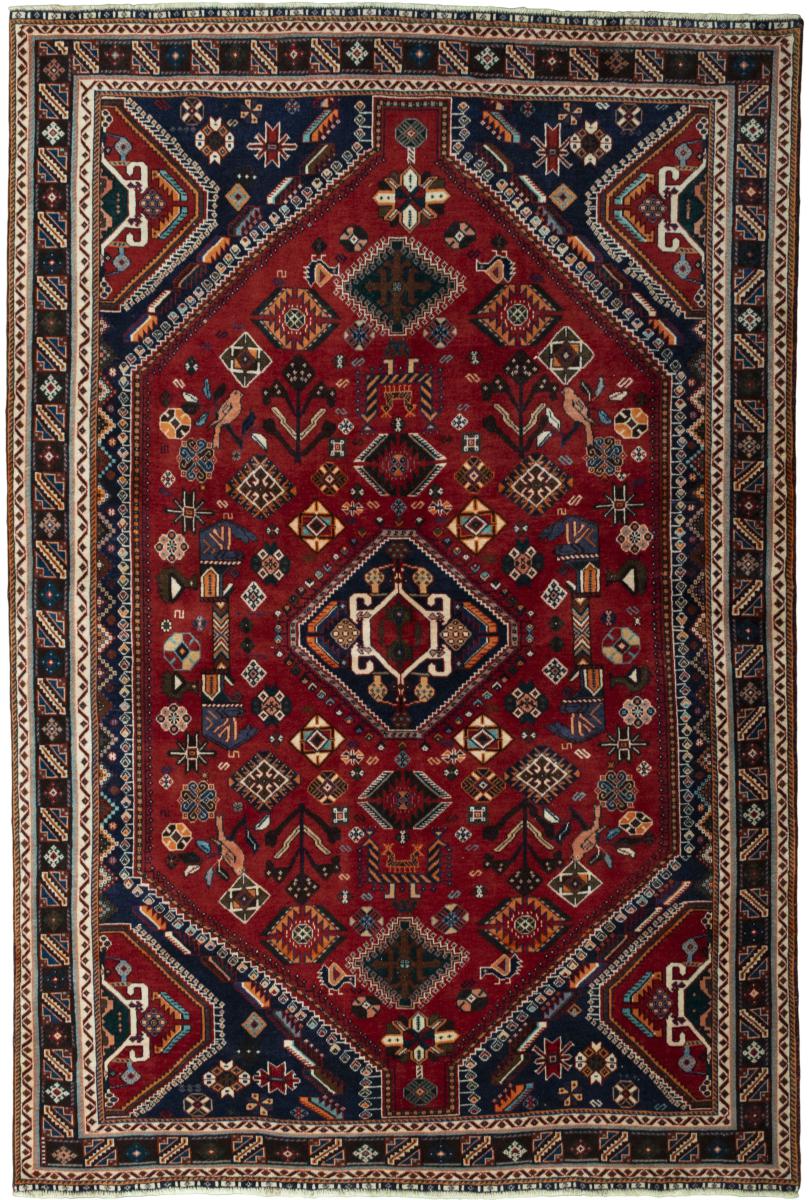 Alfombra persa Shiraz 7'8"x5'2" 7'8"x5'2", Alfombra persa Anudado a mano