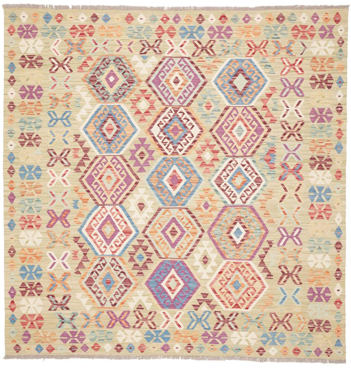 Afghanska mattan Kilim Afghan 203x199 203x199, Persisk matta handvävd 