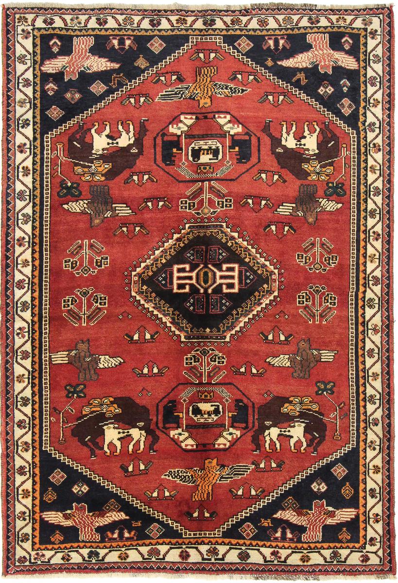 Persisk tæppe Ghashghai 231x156 231x156, Persisk tæppe Knyttet i hånden