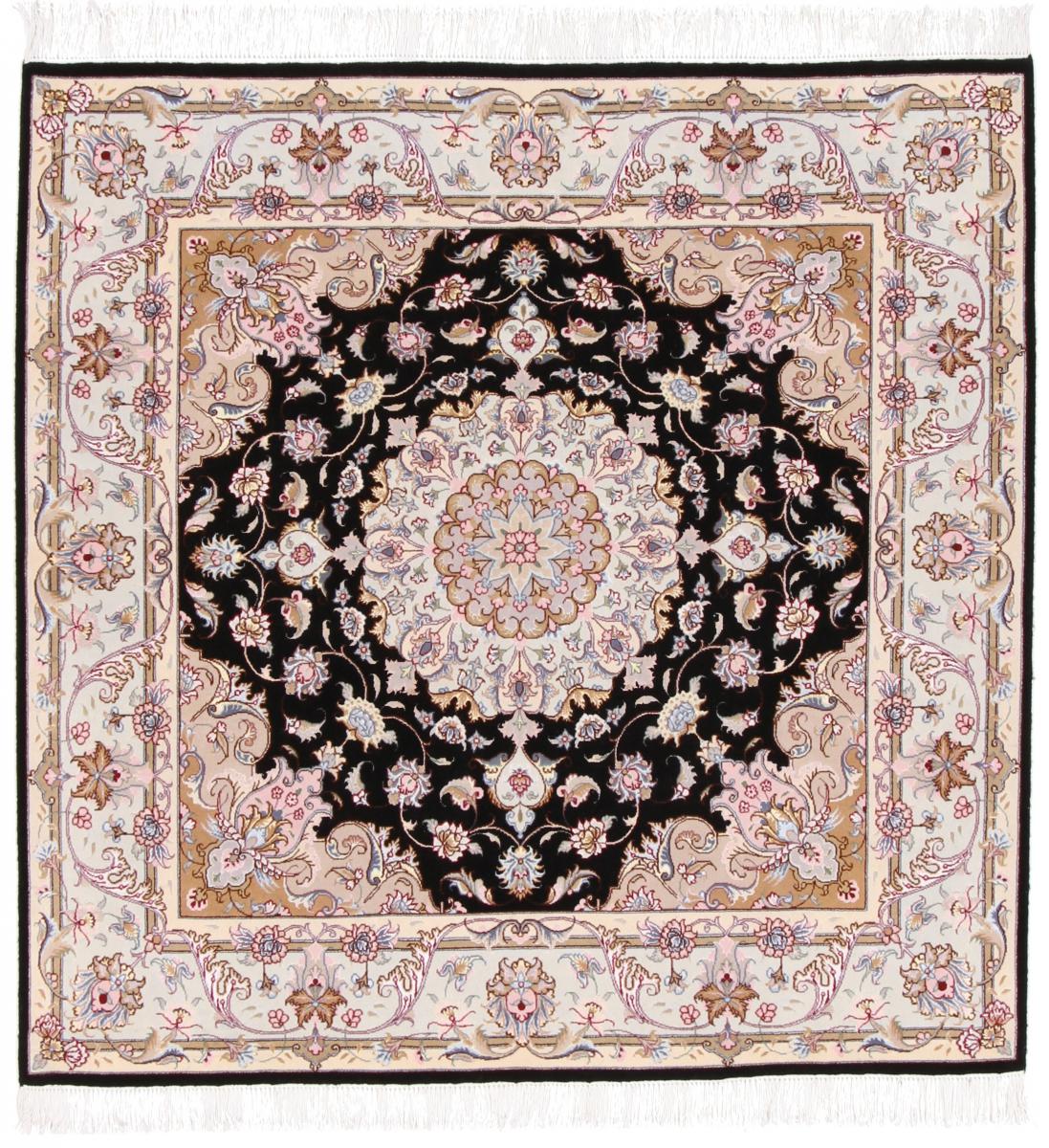 Tapete persa Tabriz 50Raj 152x152 152x152, Tapete persa Atado à mão