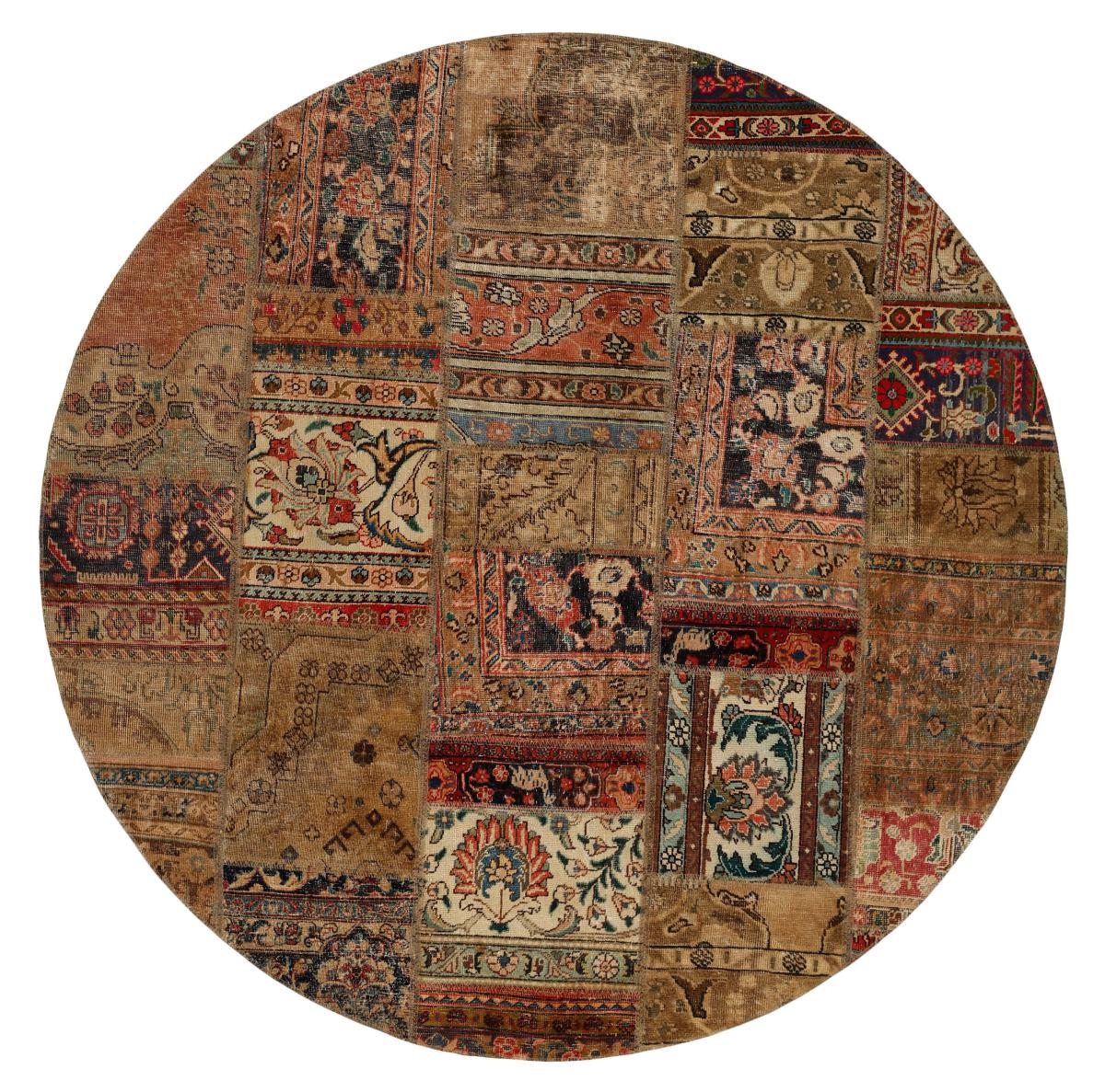 Tapete persa Patchwork 201x199 201x199, Tapete persa Atado à mão