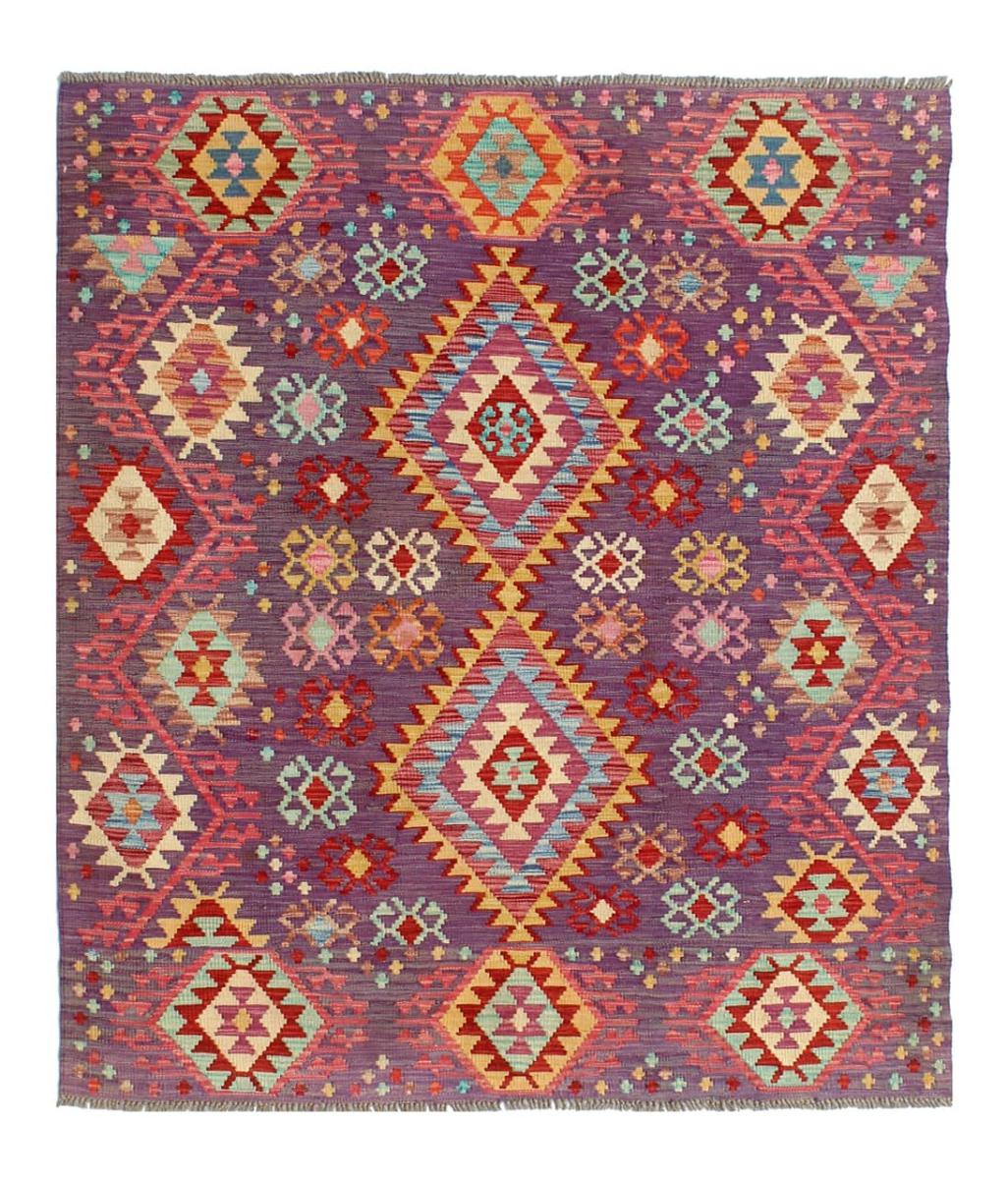 Afghan rug Kilim Afghan 6'8"x5'4" 6'8"x5'4", Persian Rug Woven by hand