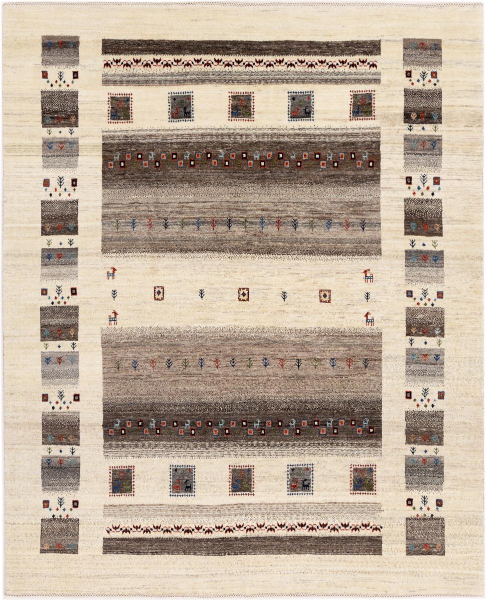 Tapis persan Persan Gabbeh Loribaft Nowbaft 242x197 242x197, Tapis persan Noué à la main