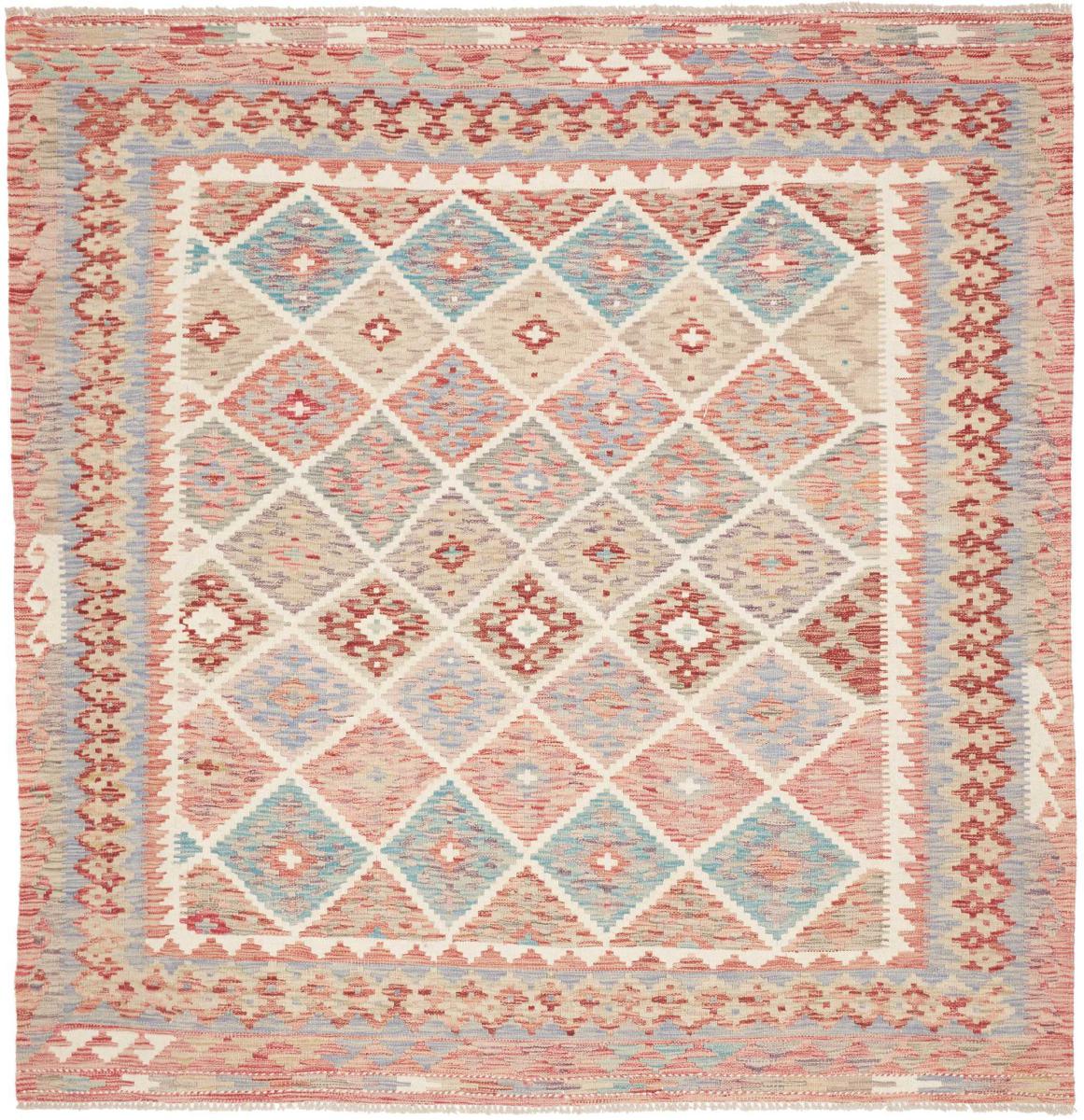 Afghanska mattan Kilim Afghan 200x201 200x201, Persisk matta handvävd 
