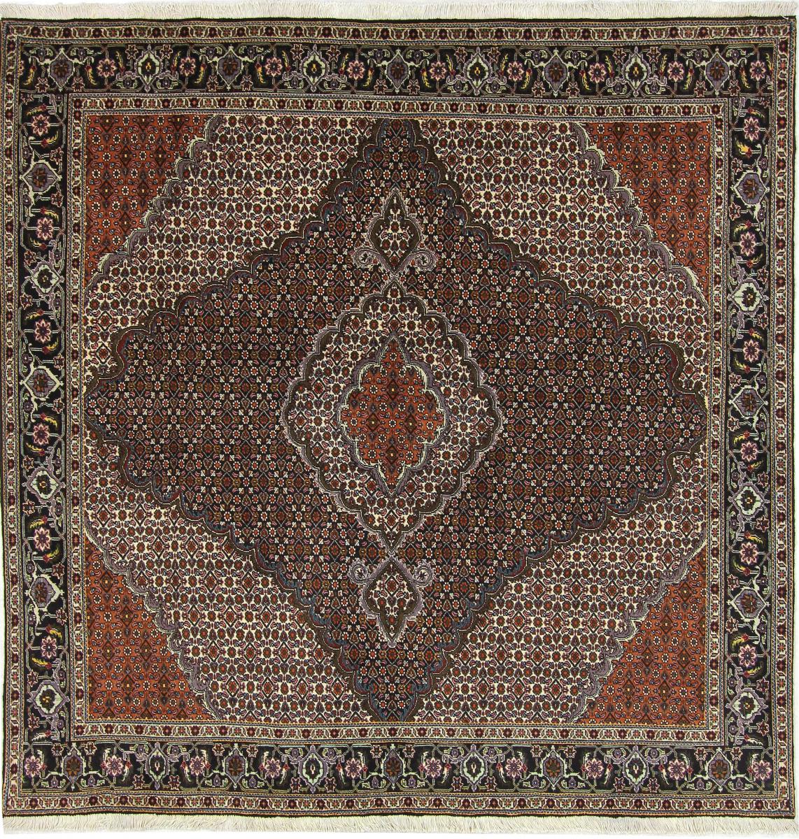 Tapete persa Tabriz Mahi 205x199 205x199, Tapete persa Atado à mão