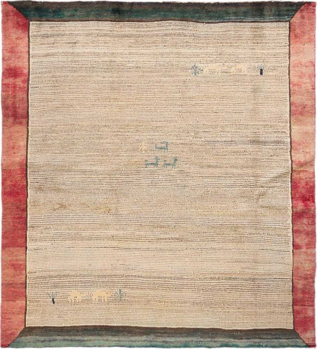 Covor persan Persia Gabbeh Loribaft Z 204x183 204x183, Covor persan Lucrate de mână