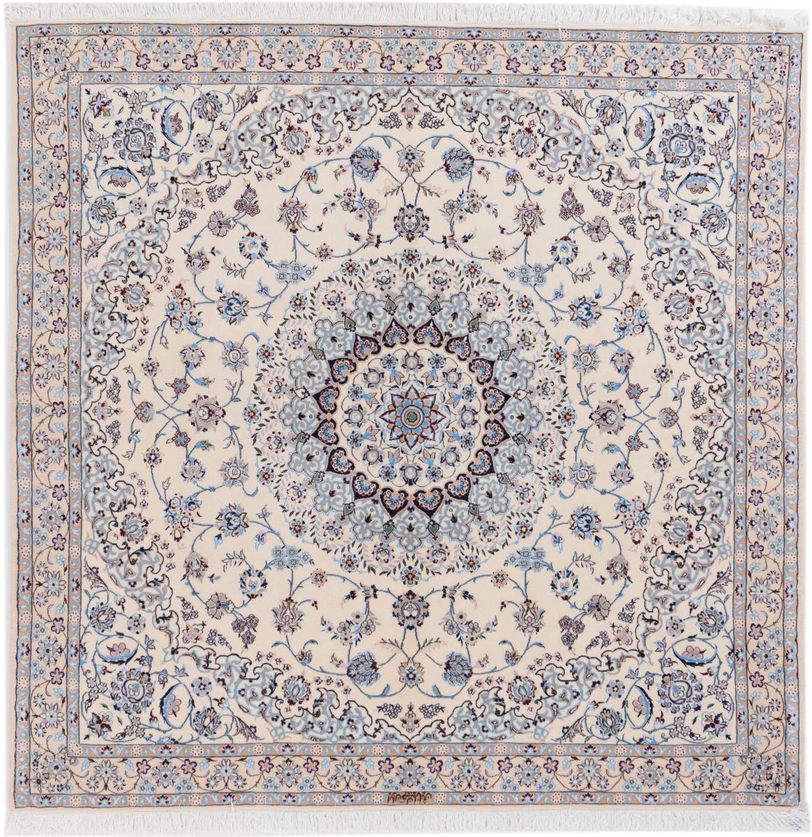 Persian Rug Nain 6La Signed 206x206 206x206, Persian Rug Knotted by hand