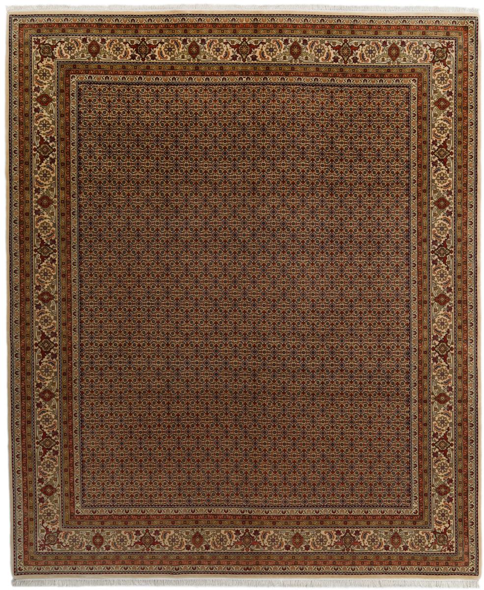 Tapete indiano Indo Tabriz 10'2"x8'4" 10'2"x8'4", Tapete persa Atado à mão