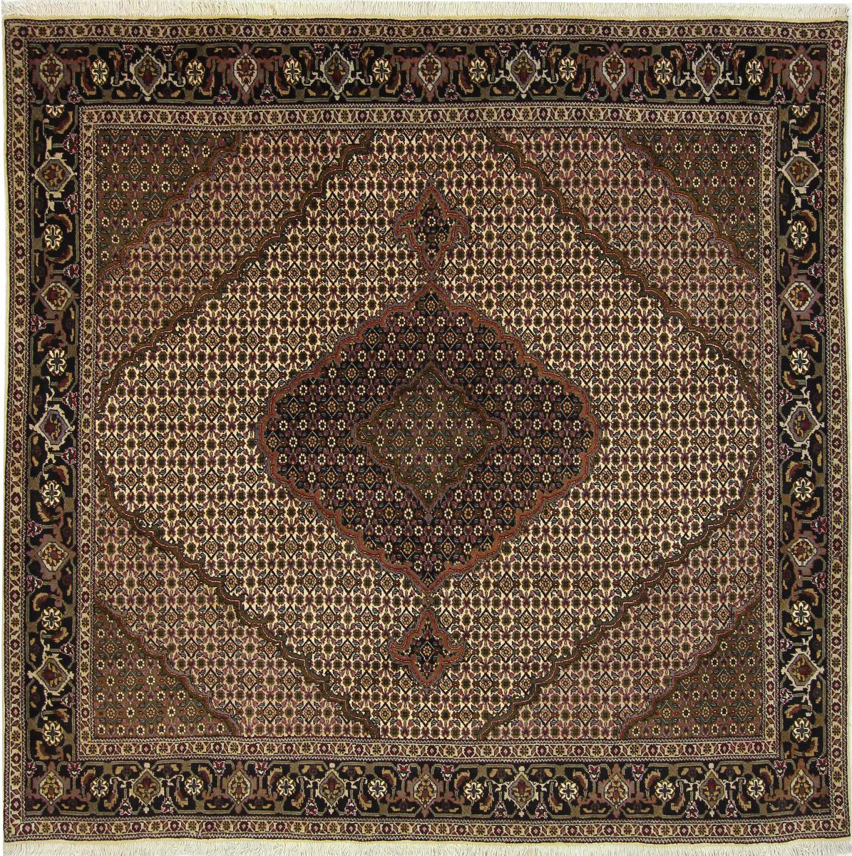 Tapete persa Tabriz Mahi 207x203 207x203, Tapete persa Atado à mão