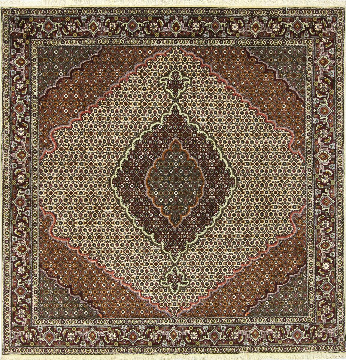 Tapete persa Tabriz Mahi 206x200 206x200, Tapete persa Atado à mão