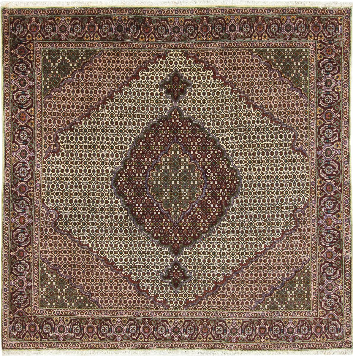 Tapete persa Tabriz Mahi 205x199 205x199, Tapete persa Atado à mão