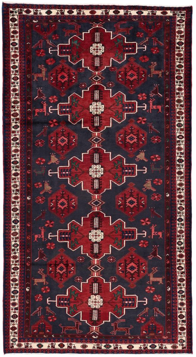 Persian Rug Hamadan 9'7"x5'3" 9'7"x5'3", Persian Rug Knotted by hand