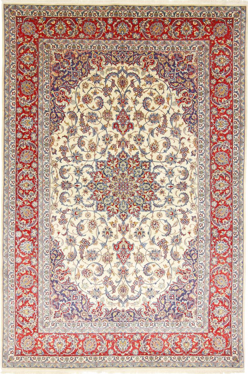 Tapis persan Ispahan Chaîne de Soie 307x206 307x206, Tapis persan Noué à la main