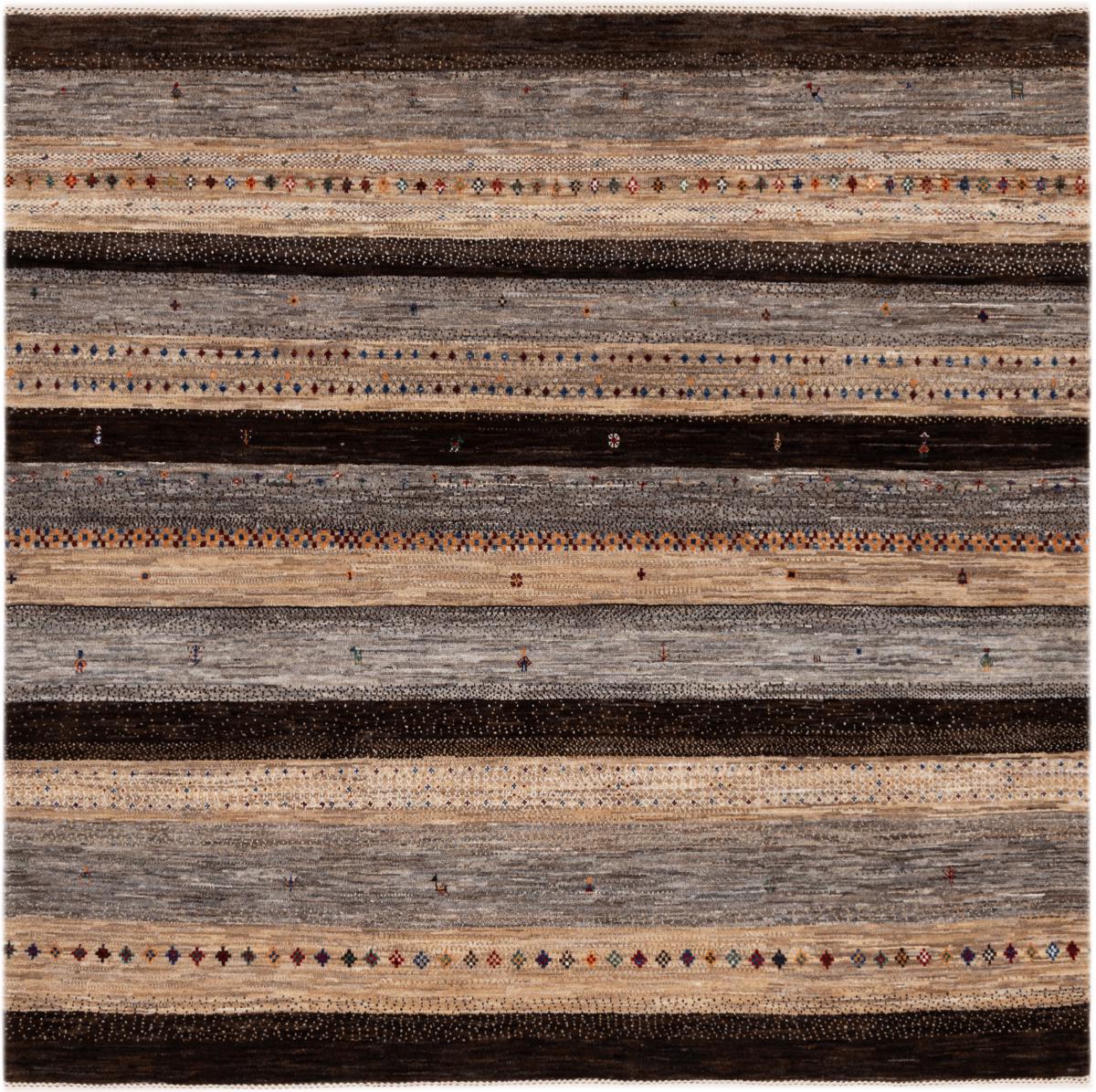 Persisk tæppe Persisk Gabbeh Loribaft Nowbaft 195x197 195x197, Persisk tæppe Knyttet i hånden