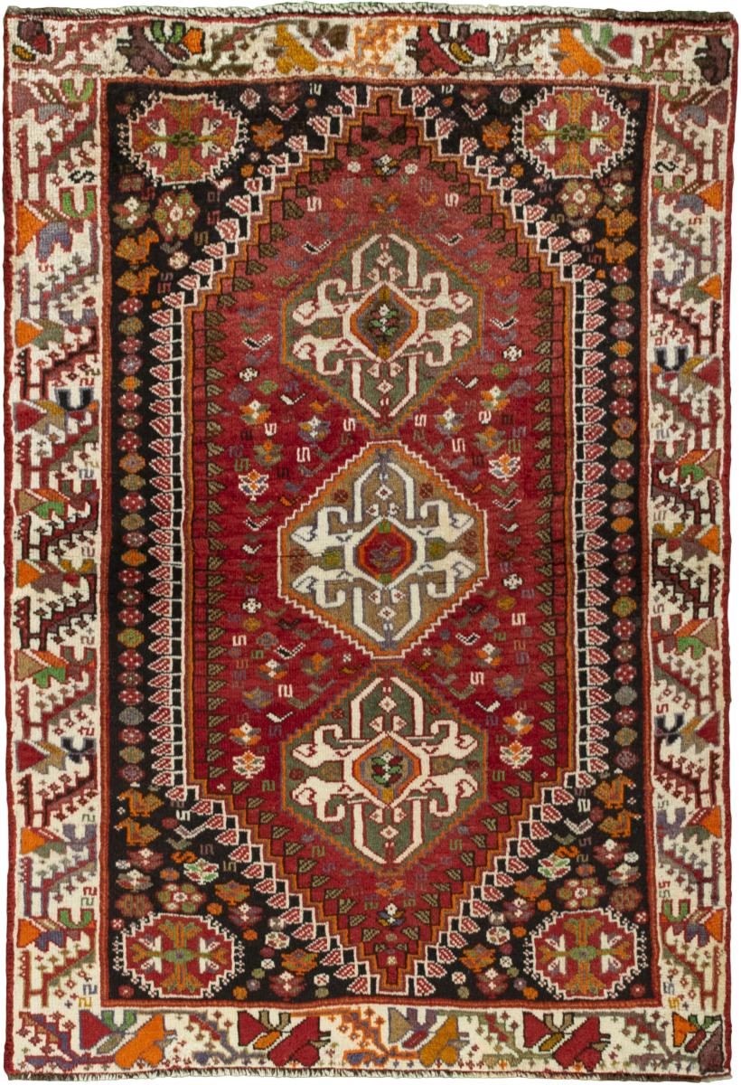 Persian Rug Shiraz 4'11"x3'5" 4'11"x3'5", Persian Rug Knotted by hand