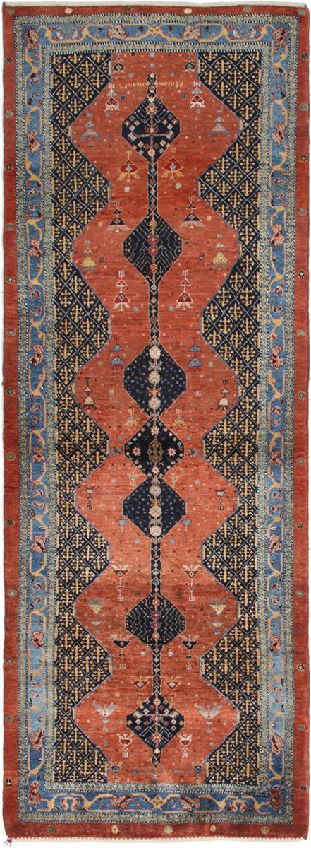Tapis persan Persan Gabbeh Kashkuli 268x99 268x99, Tapis persan Noué à la main