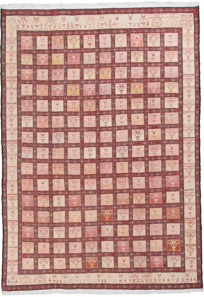 Tapete persa Kilim Fars Seda 9'1"x6'6" 9'1"x6'6", Tapete persa Tecido à mão