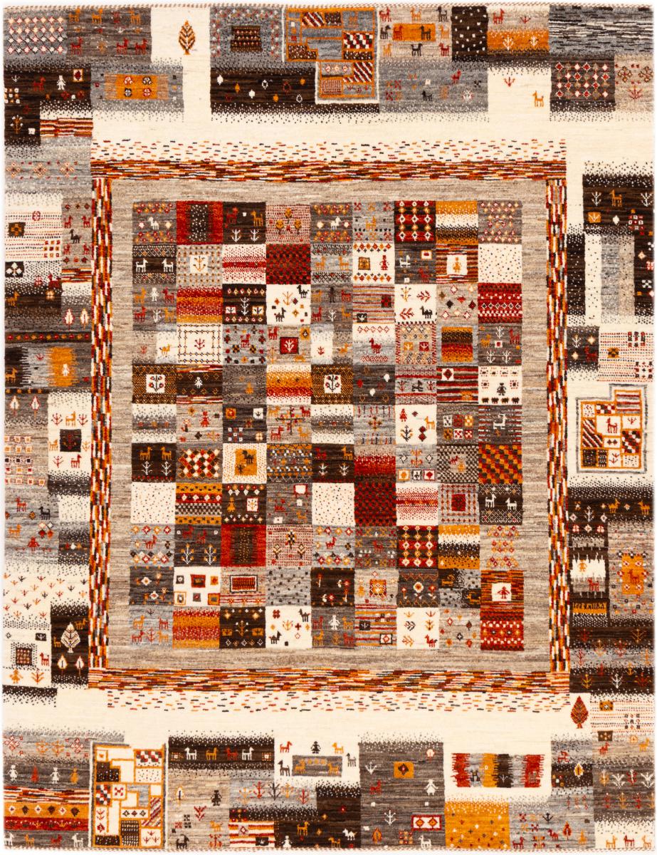 Tapis persan Persan Gabbeh Loribaft Nowbaft 195x151 195x151, Tapis persan Noué à la main