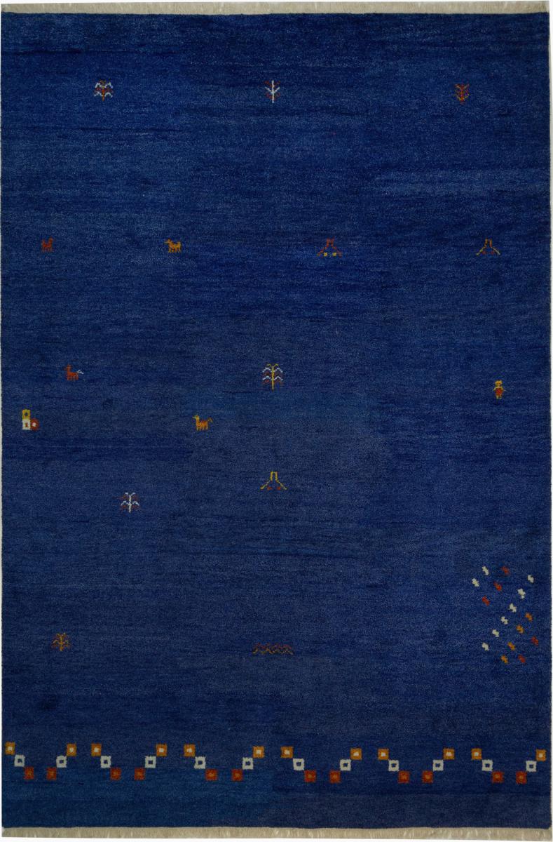 Indo rug Gabbeh 9'7"x6'9" 9'7"x6'9", Persian Rug Knotted by hand