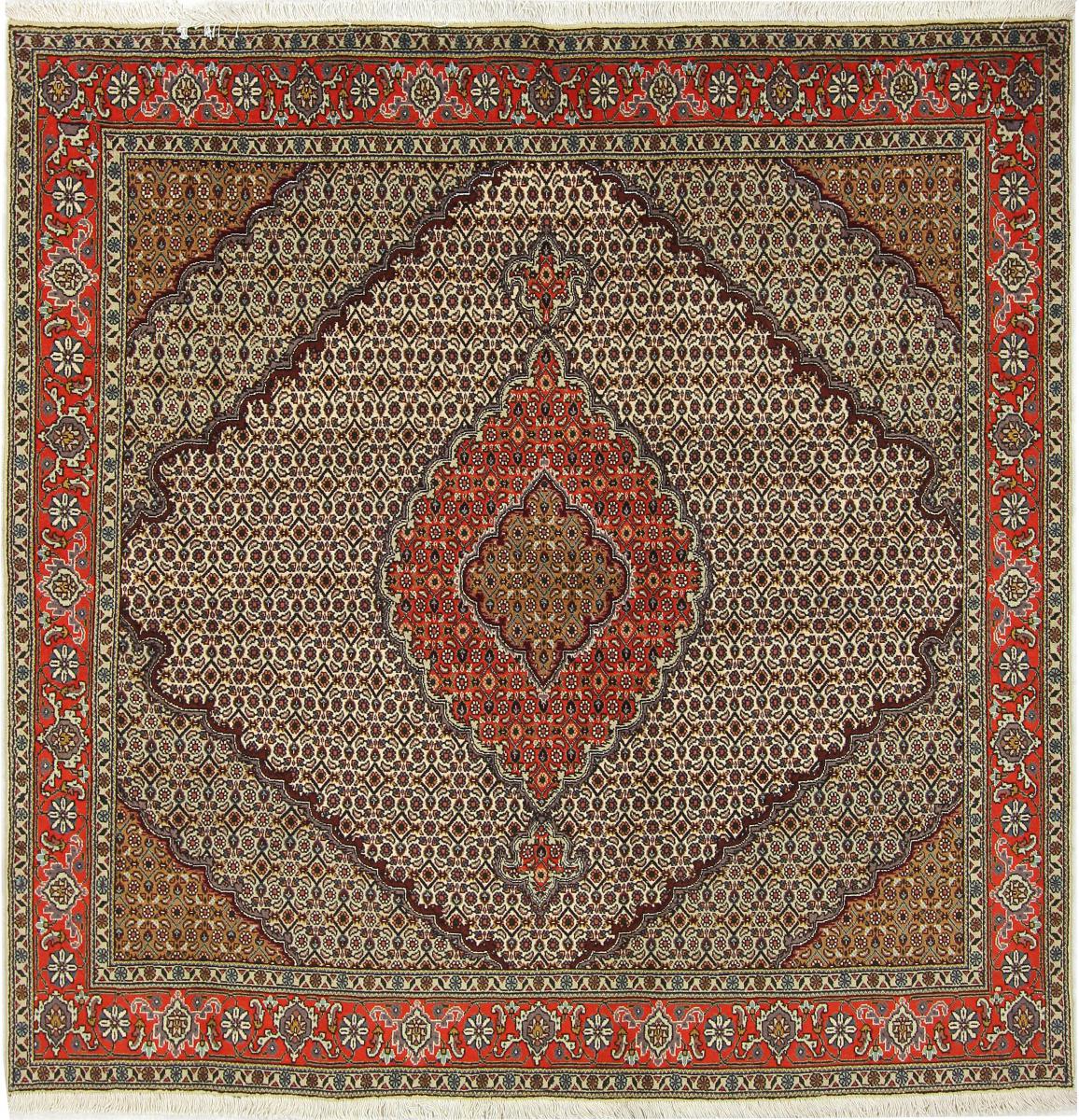 Tapete persa Tabriz Mahi 199x201 199x201, Tapete persa Atado à mão