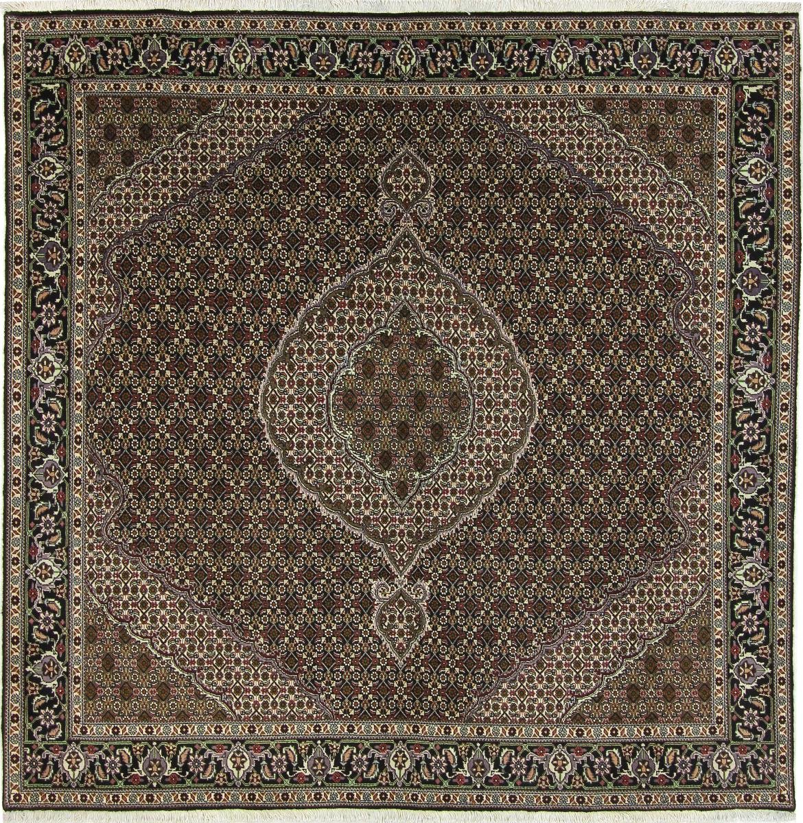 Tapete persa Tabriz Mahi 203x194 203x194, Tapete persa Atado à mão