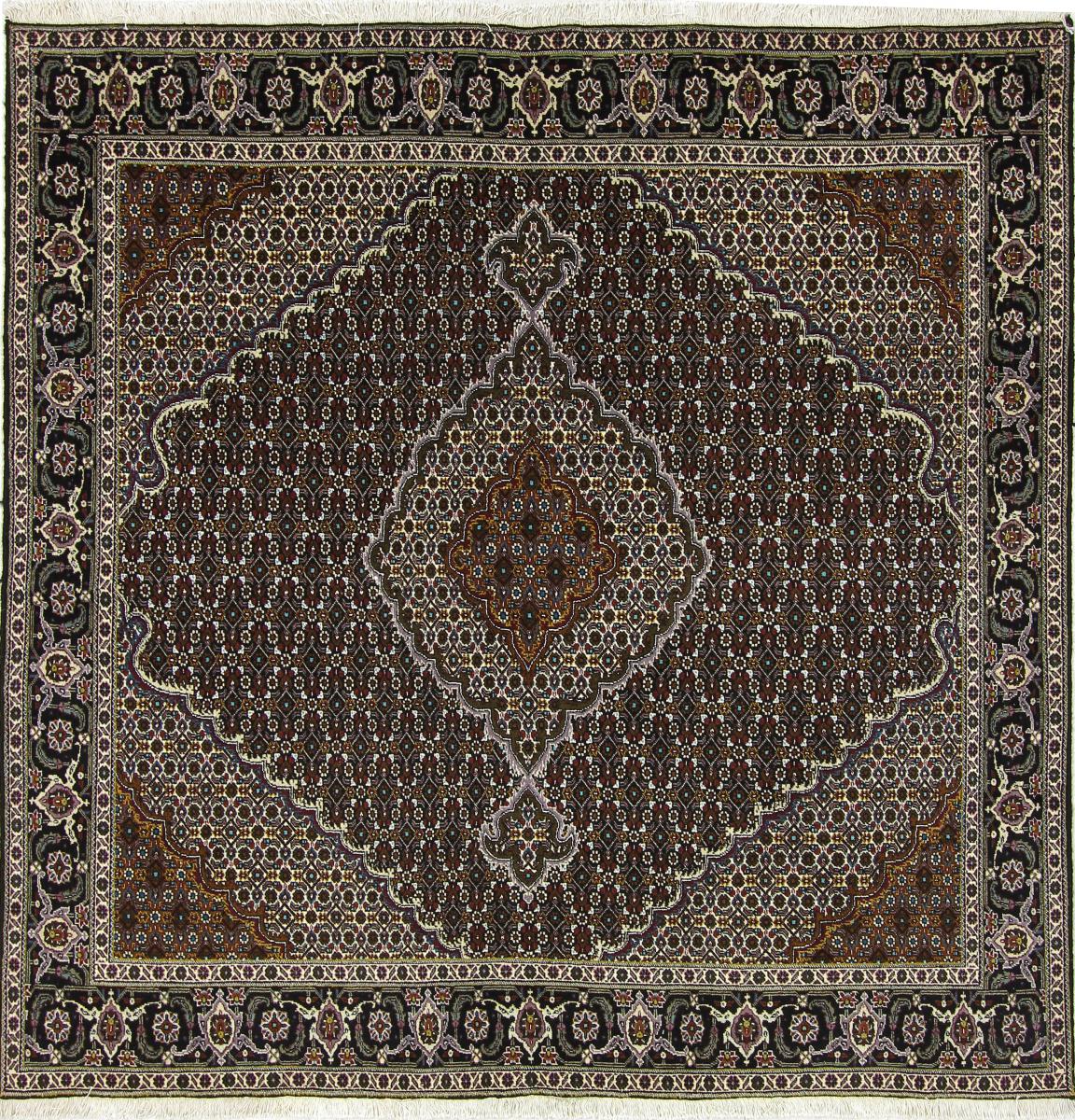 Tapete persa Tabriz Mahi 199x201 199x201, Tapete persa Atado à mão