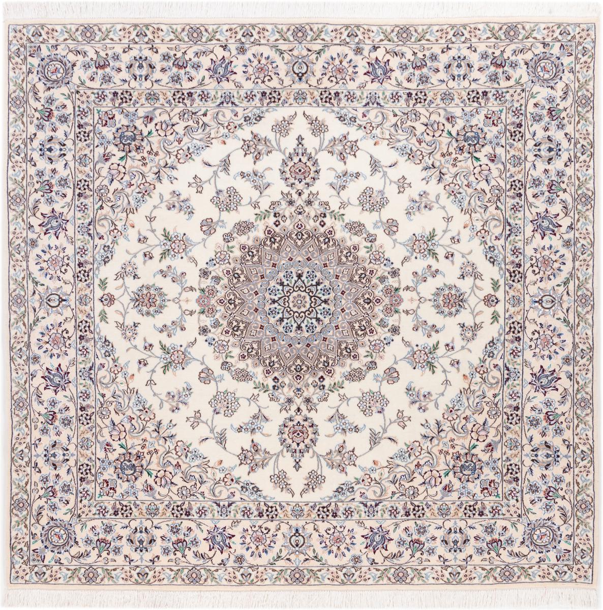 Tapis persan Naïn 9La 210x200 210x200, Tapis persan Noué à la main