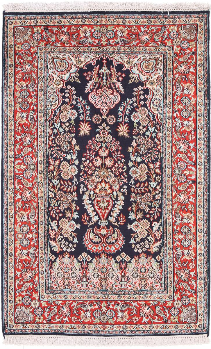 Tapis indien Cachemire Soie 125x81 125x81, Tapis persan Noué à la main