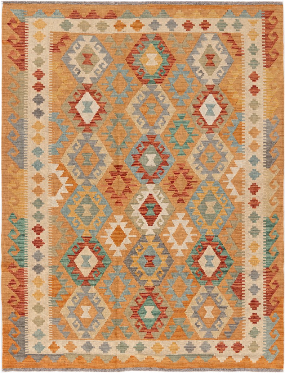 Afghanischer Teppich Kelim Afghan 198x155 198x155, Perserteppich Handgewebt