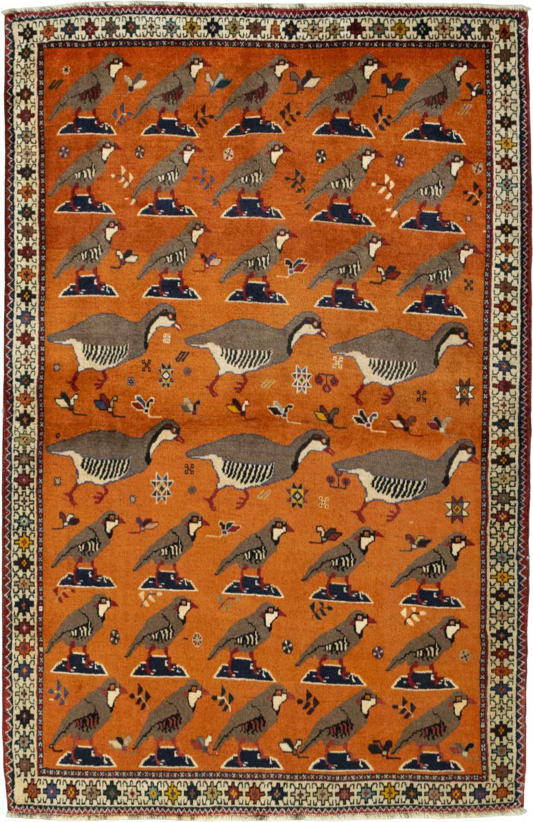Persian Rug Persian Gabbeh Ghashghai 194x129 194x129, Persian Rug Knotted by hand