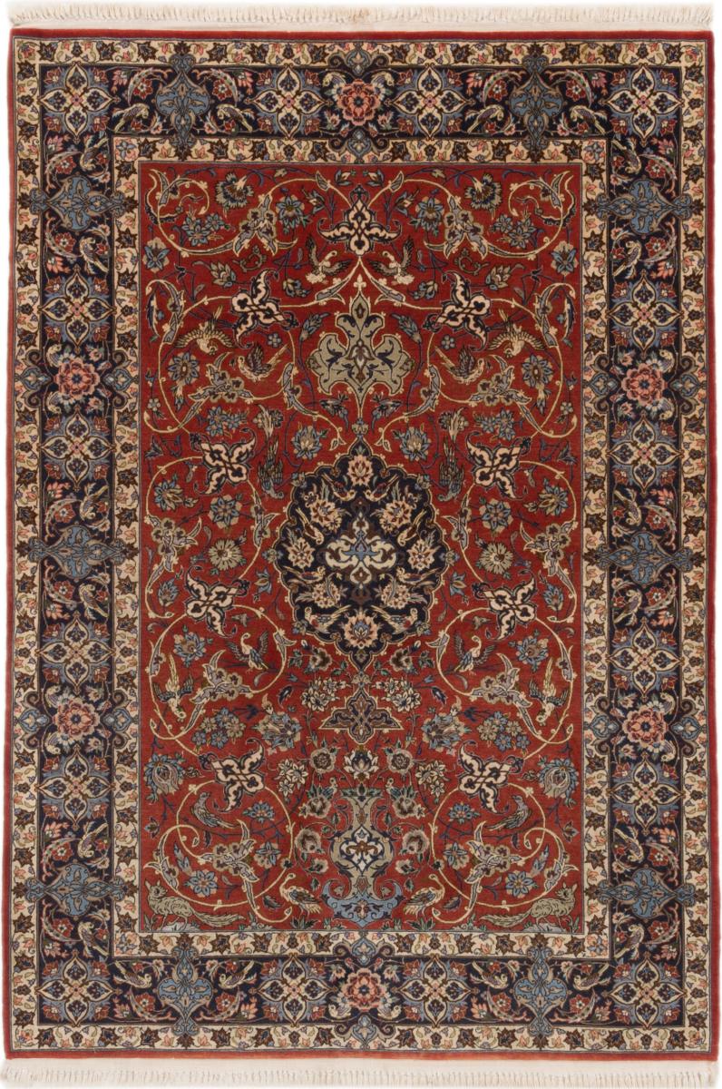 Tapete persa Isfahan Fio de Seda 5'5"x3'10" 5'5"x3'10", Tapete persa Atado à mão