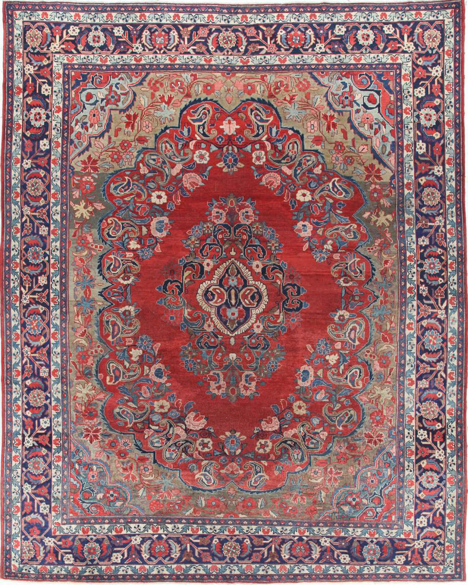 Alfombra persa Mahal Antiguo 338x276 338x276, Alfombra persa Anudado a mano