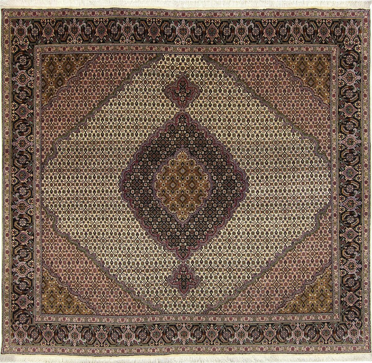 Tapete persa Tabriz Mahi 213x201 213x201, Tapete persa Atado à mão