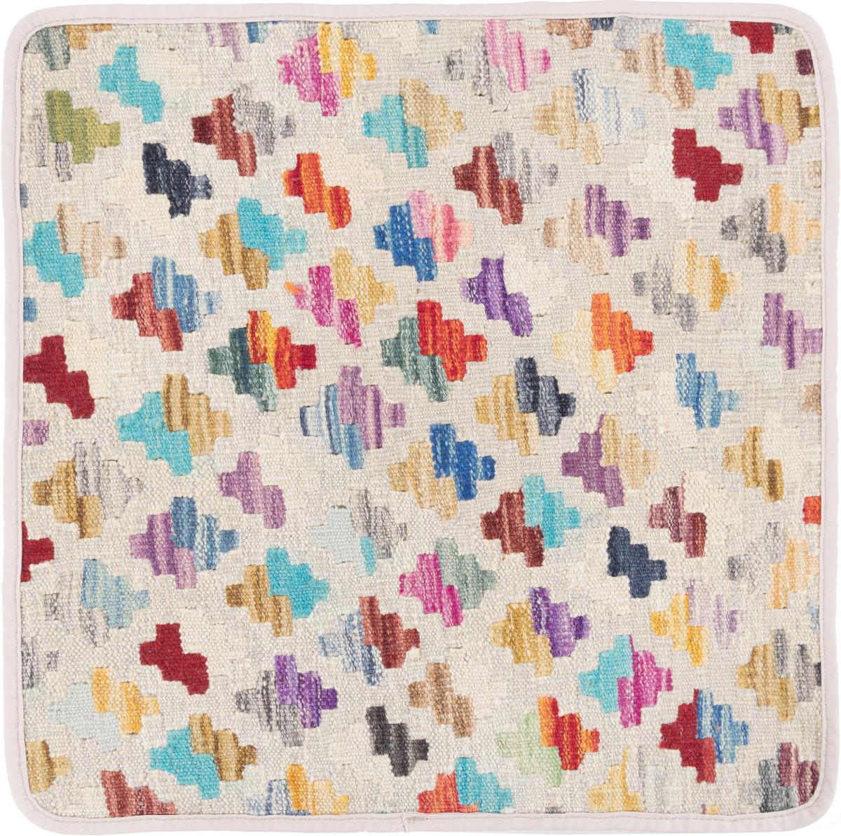 Afghan rug Kilim Afghan Cushion Cover 50x50 50x50, Persian Rug Knotted by hand