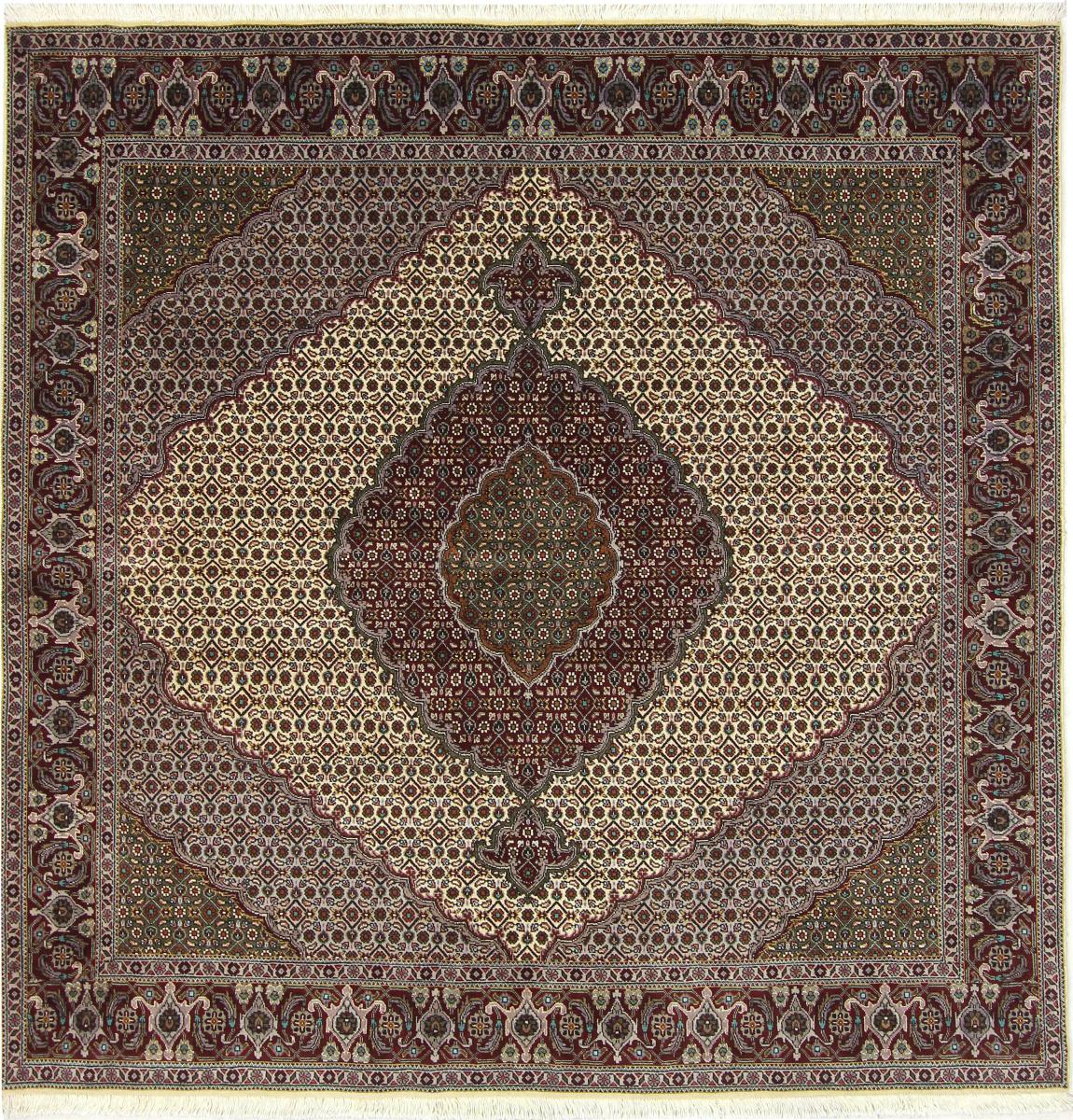 Tapete persa Tabriz Mahi 200x201 200x201, Tapete persa Atado à mão