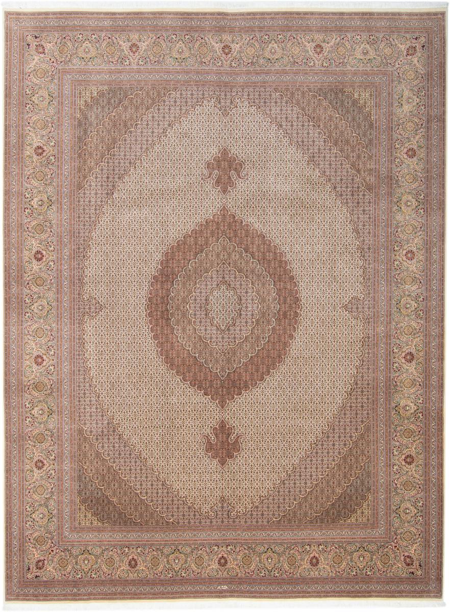 Tapete persa Tabriz 50Raj 13'4"x9'11" 13'4"x9'11", Tapete persa Atado à mão