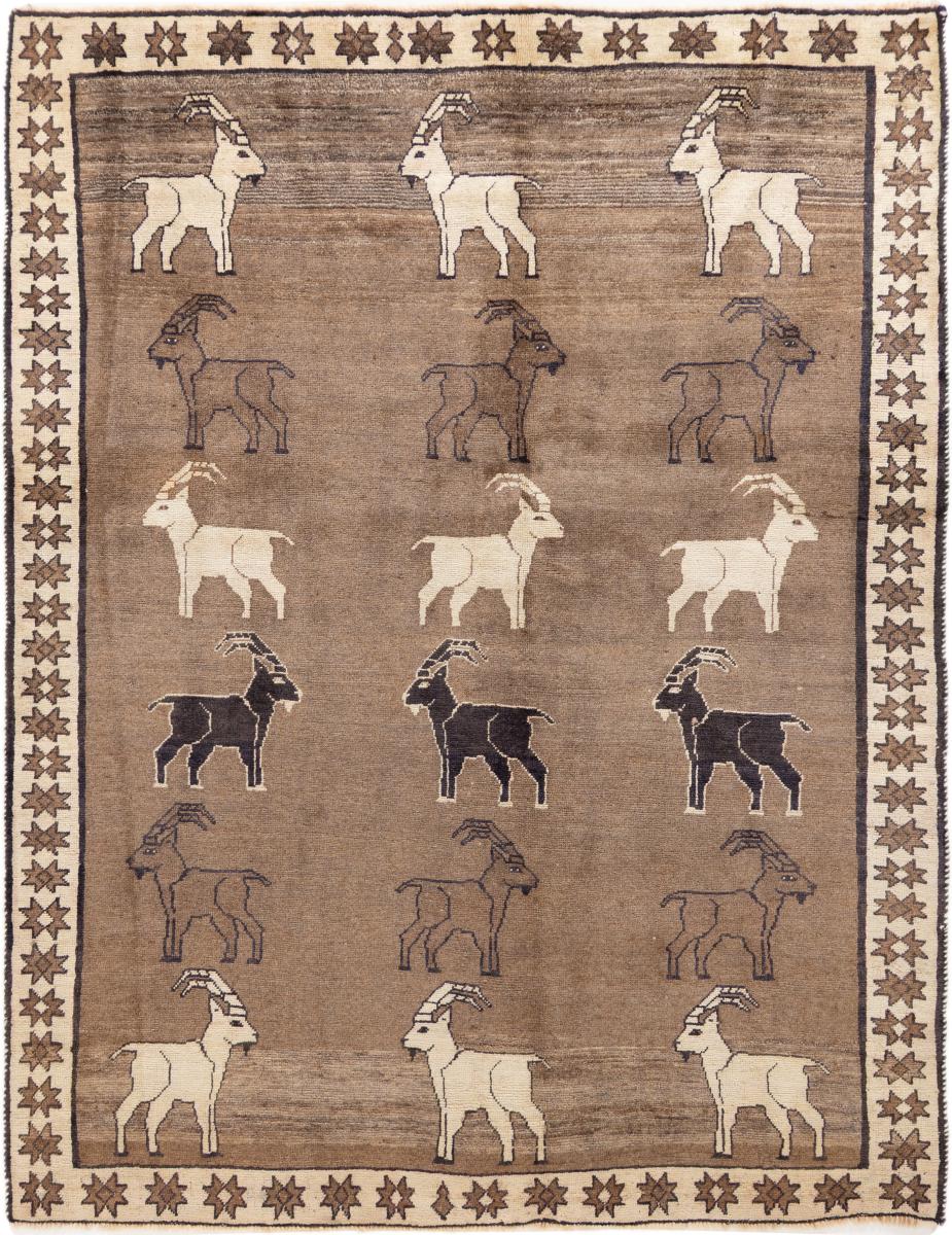 Persian Rug Persian Gabbeh Ghashghai 196x150 196x150, Persian Rug Knotted by hand