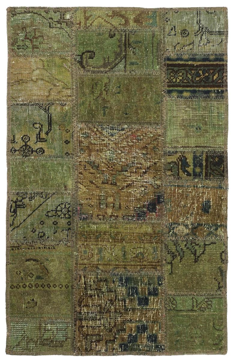 Persisk tæppe Patchwork 98x63 98x63, Persisk tæppe Knyttet i hånden