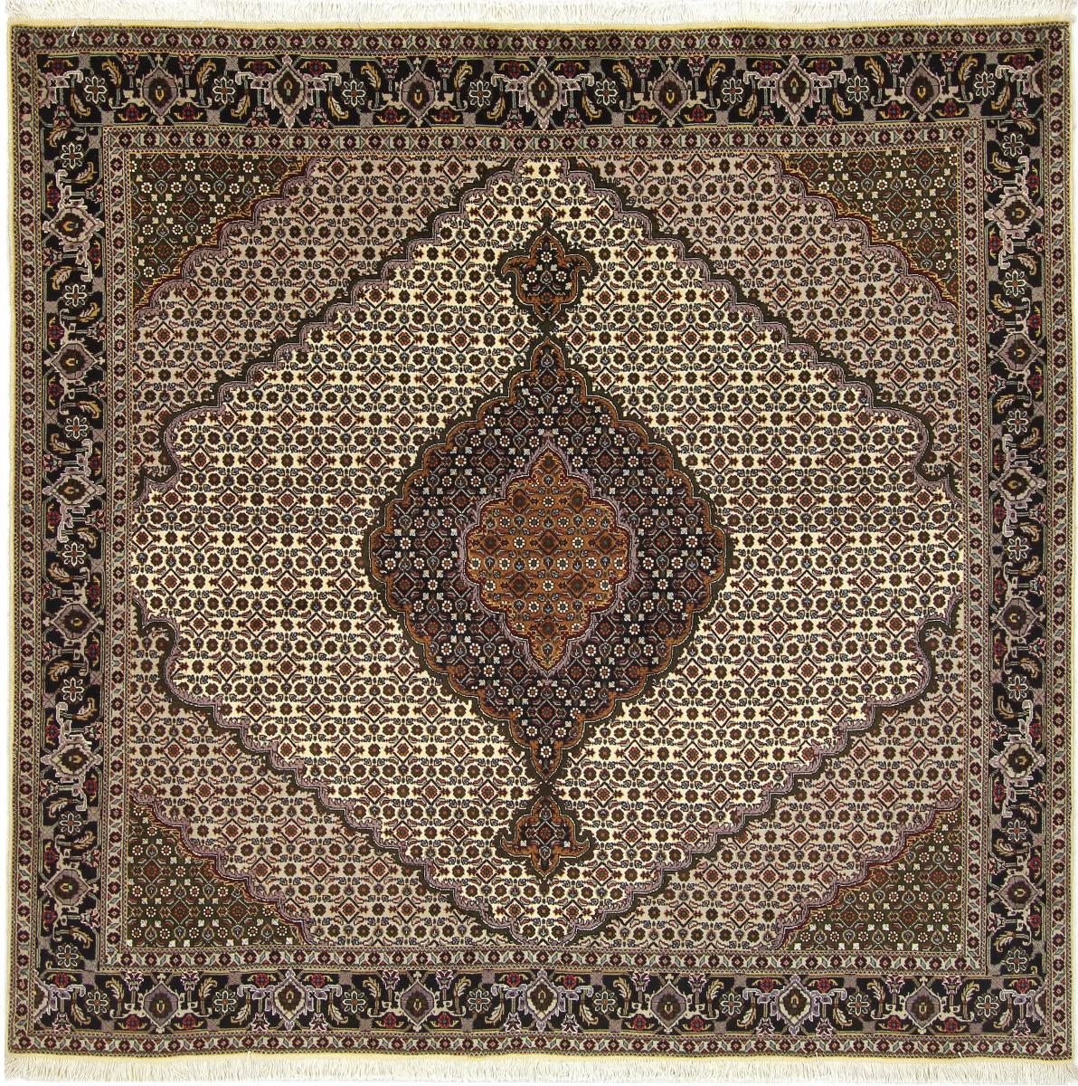 Tapete persa Tabriz Mahi 205x201 205x201, Tapete persa Atado à mão