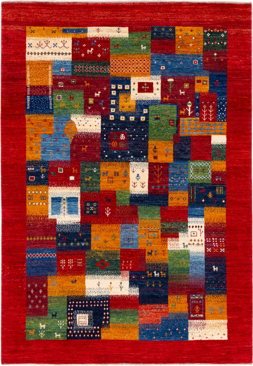 Persian Rug Persian Gabbeh Loribaft Nowbaft 196x139 196x139, Persian Rug Knotted by hand