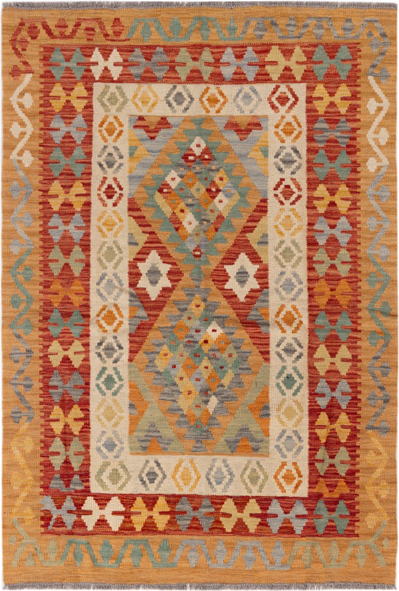 Afghan rug Kilim Afghan 4'11"x3'6" 4'11"x3'6", Persian rug Handwoven