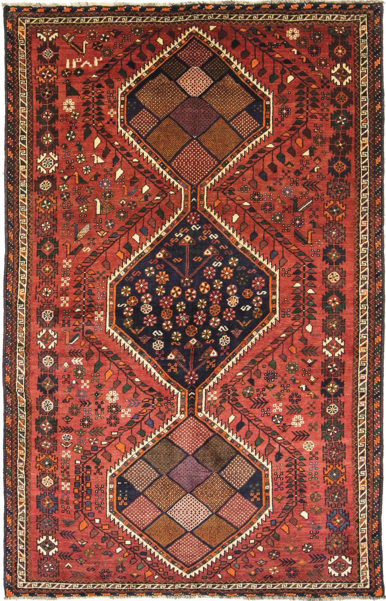 Tapete persa Ghashghai 255x157 255x157, Tapete persa Atado à mão