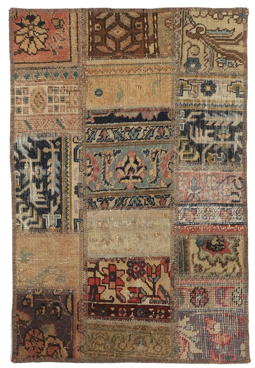 Persisk tæppe Patchwork 91x61 91x61, Persisk tæppe Knyttet i hånden