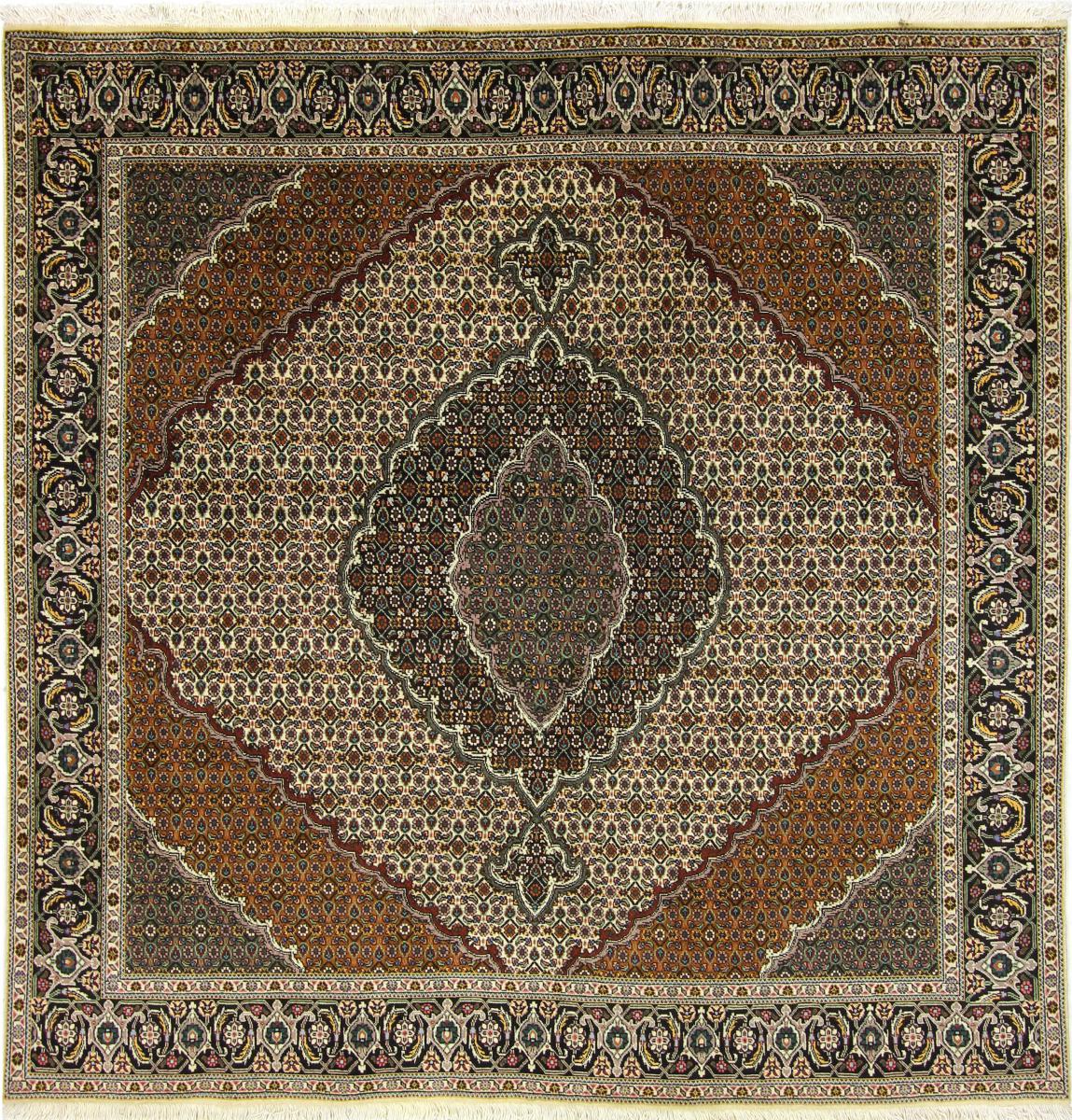 Tapete persa Tabriz Mahi 205x203 205x203, Tapete persa Atado à mão