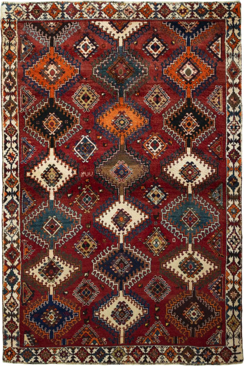 Persian Rug Persian Gabbeh Ghashghai 198x129 198x129, Persian Rug Knotted by hand