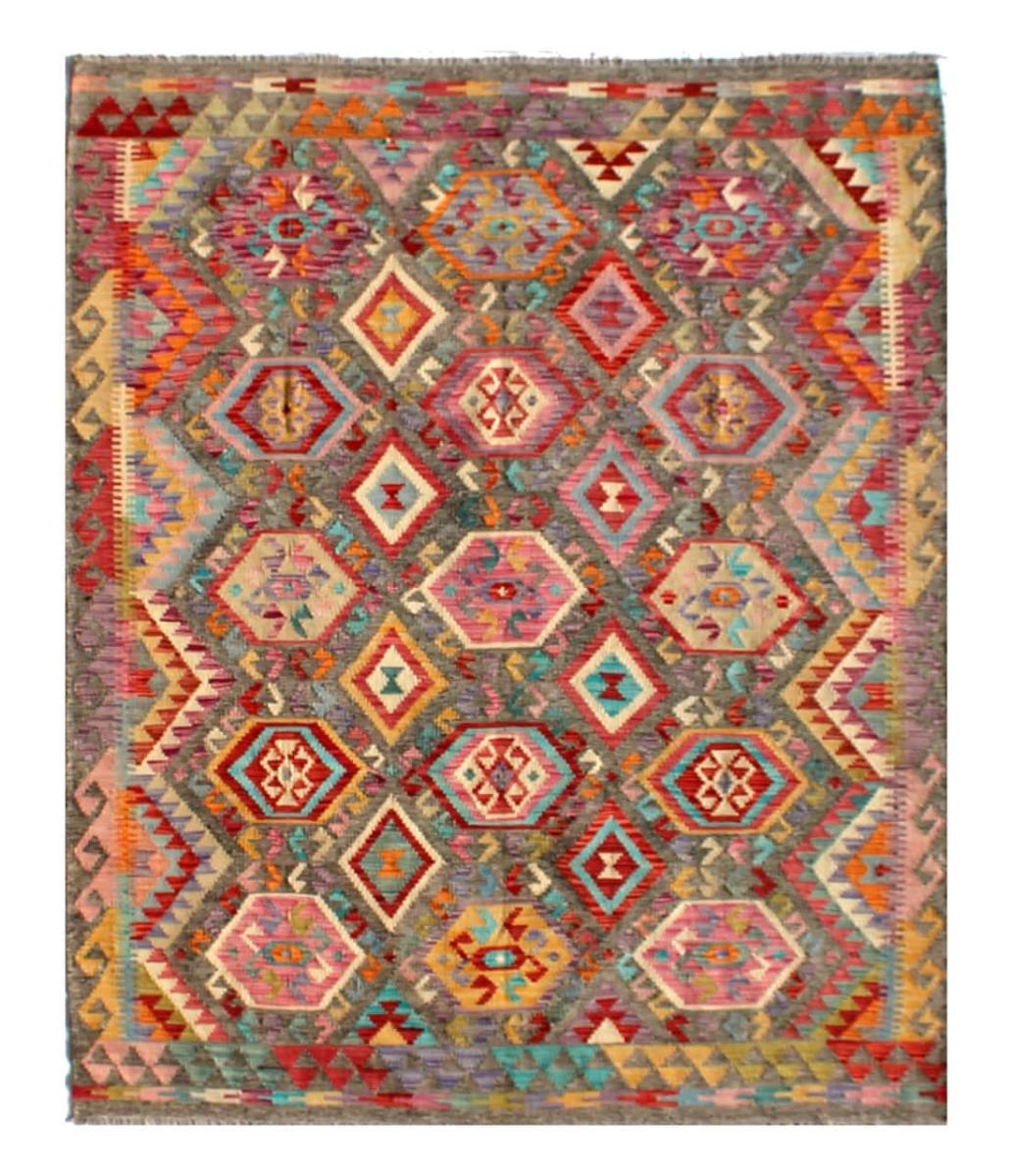 Afghan rug Kilim Afghan 8'1"x5'10" 8'1"x5'10", Persian Rug Woven by hand