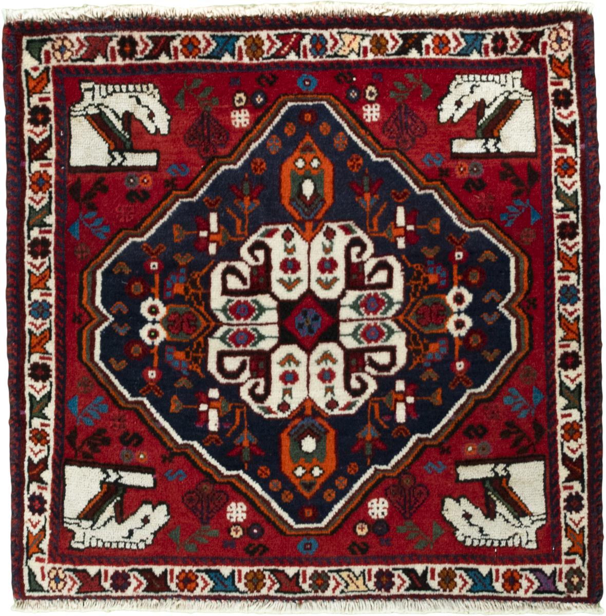 Tapis persan Shiraz 61x62 61x62, Tapis persan Noué à la main