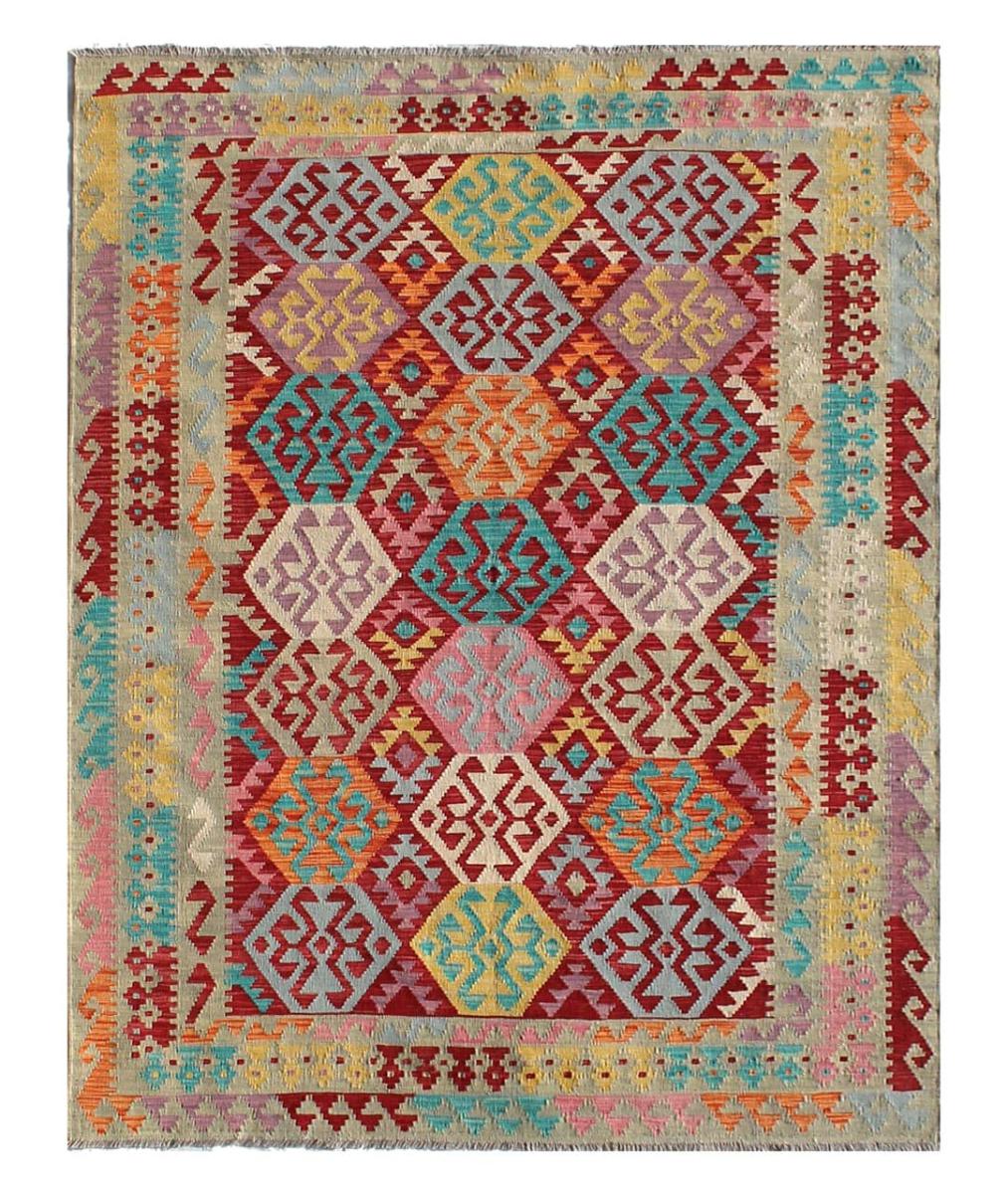 Afghan rug Kilim Afghan 8'2"x5'10" 8'2"x5'10", Persian Rug Woven by hand