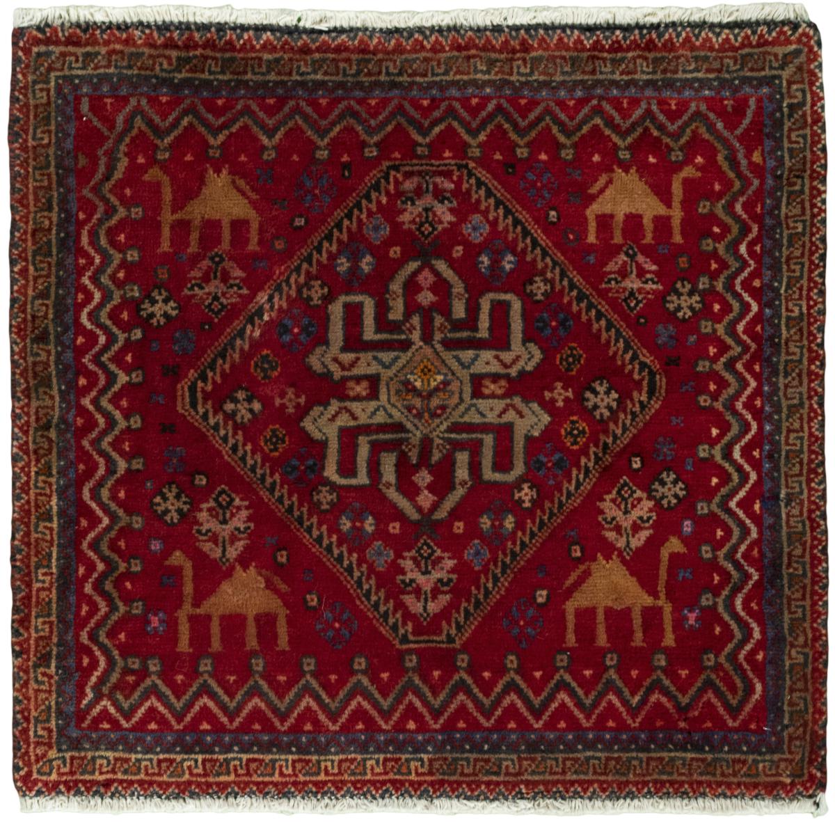 Tapis persan Shiraz 63x66 63x66, Tapis persan Noué à la main