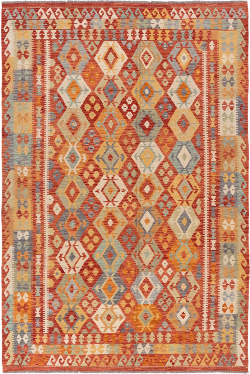 Tapis afghan Kilim Afghan 302x205 302x205, Tapis persan Tissé à la main